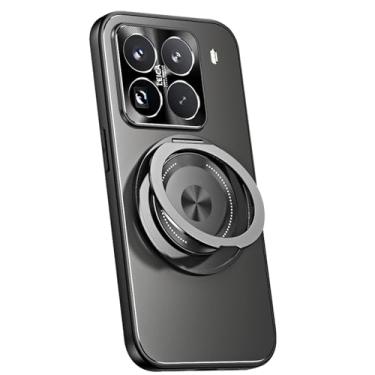 Imagem de Capa magnética para Xiaomi 15 Pro/15, capa de proteção de lente à prova de choque com suporte oculto galvanizado PC fino