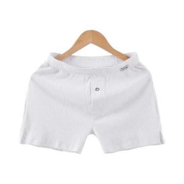 Imagem de Cuecas boxer respirável de alta elasticidade masculina, calcinha lisa,