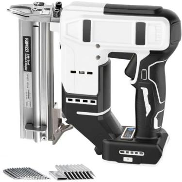 Imagem de Pregador sem fio 2 em 1 compatível com bateria De wa-lt de 20 V (sem bateria), pistola de pregos elétrica de calibre 18/pistola de grampear com 1000 pregos e 1000 grampos para estofados, carpintaria e