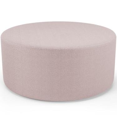 Imagem de Puff Redondo Orgânico para Living 90cm Lola W01 Bouclê Rosê - Lyam Decor