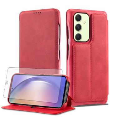 Imagem de Asuwish Capa de celular para Samsung Galaxy A54 5G carteira de celular com protetor de tela de vidro temperado e flip couro PU porta-cartões de crédito acessórios A545G A 54 54A 4G G5 SM A546U