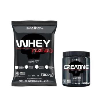 Imagem de Kit Whey Protein Turbo Morango 907g + Creatina Monohidratada Turbo 300