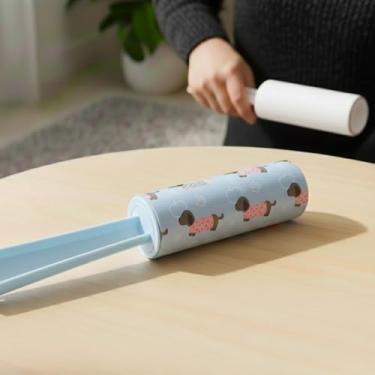 Imagem de Rolo Adesivo Removedor de Pelos para Roupas e Estofados - Rolo Tira Pelos Pet, Fiapos e Poeira - Edmix (Azul)