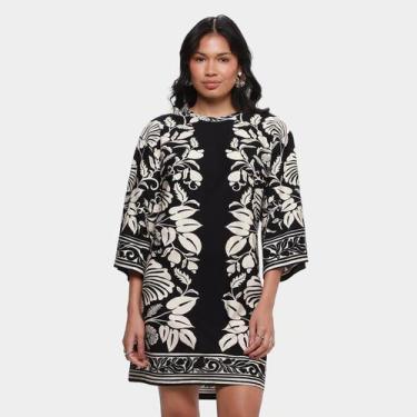 Imagem de Vestido Farm T-Shirt Big Sintra Feminino, Preto, M
