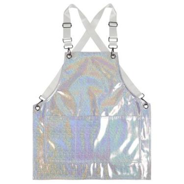 Imagem de Avental holográfico impermeável de PU com bolsos, resistente a óleo un