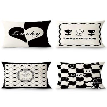 Imagem de Conjunto de fronhas Lucky Hearts Smiley Faces 40 x 60 cm, 4 unidades -
