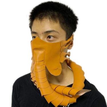 Imagem de Máscara de cosplay Alien Worm Face Hug Bug Leather Half Face - yiweisa