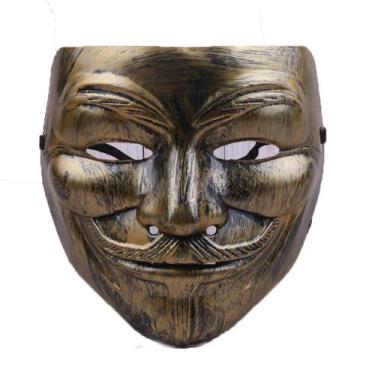 Imagem de Máscara de cosplay V Vendettas Face Bronze, adereços de fantasia de Ha