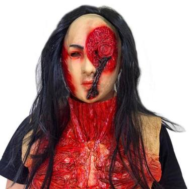 Imagem de Máscara de cosplay Halloween Horror Bloody Rotten Face Zombie - yiweis
