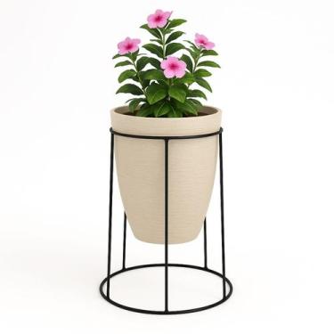 Imagem de Suporte de Chão para Vaso de Plantas Redondo 31x50cm Preto - NV520P - 