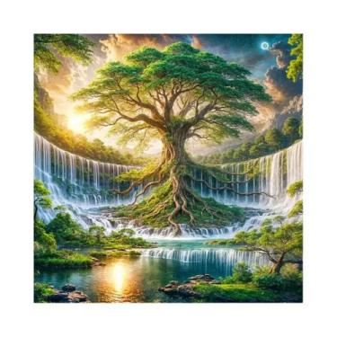 Imagem de Kit De Bordado Em Diamante Paisagem Com Árvore E Cachoeira DIY Momoart