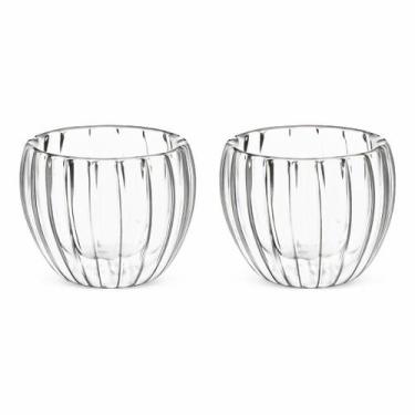 Imagem de Conjunto 2 Copos Café 90ml Pequeno Vidro Transparente Moderno Decorati