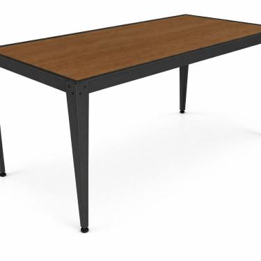 Imagem de Mesa Oficina 160x75cm em Aço e Mdf com Pintura Epóxi Cinza grafite