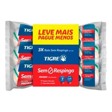 Imagem de Kit 3 Rolos de Lã Tigre 1374-00 Pintura Profissional Alta Cobertura