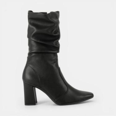 Imagem de Bota Mississipi Cano Médio Slouchy Preta, Preto, 36