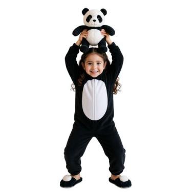 Imagem de Macacão Fantasia Infantil Panda de Pelúcia com Capuz Unissex - anjo da