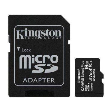 Imagem de Cartão de Memória 16GB Micro SD Kingston 10 - com Adaptador SD Canvas 