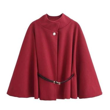 Imagem de Capas Poncho Pretas com Manga Morcego para Mulheres - Moda Inverno com