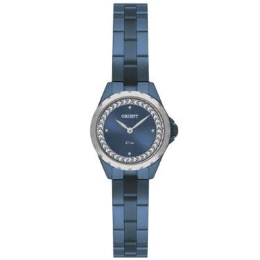 Imagem de Relógio ORIENT feminino analógico azul strass FASS0007 D1DX