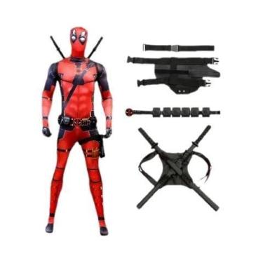 Imagem de Fantasia Deadpool Para Adultos E Crianças 2025, Macacão De Super-Herói