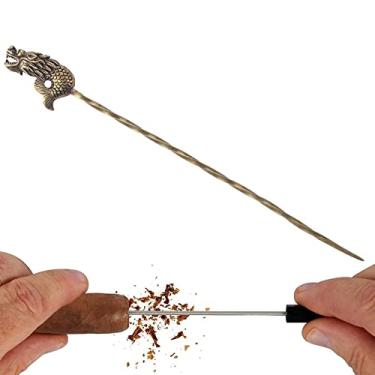 Imagem de Furador de charutos multiferramenta para charutos com ferramenta para realçar charutos e cortador de charuto para obter mais 30% de benefício para cada tiro, portátil, à prova de ferrugem, dourado, C