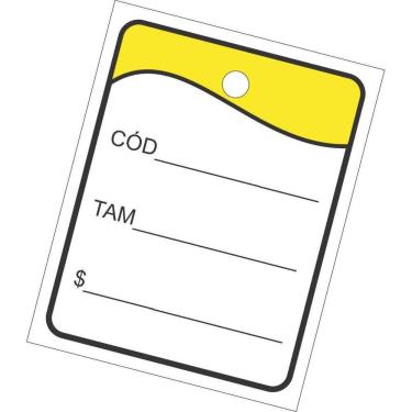 Imagem de Etiqueta Para Marcação Tag 30X38Mm Cartão Amarela