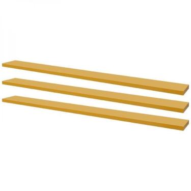Imagem de Kit 3 Prateleiras 100 X 10cm Amarela Suporte Invisível