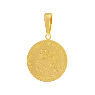 Imagem de Pingente Aço Mandala Nascimento Menina 27mm Gold IPG