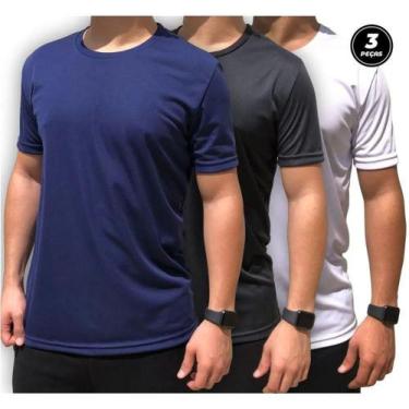 Imagem de Kit 3 Camisetas Masculina Proteção Uv Manga Curta Esporte - Djon