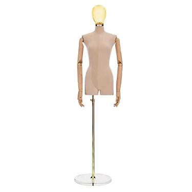 Imagem de Female Mannequin Torso Torso de manequim de busto feminino em forma de vestido, manequins de meio corpo de altura ajustável, adereços de modelo de loja de noivas para exibição realista de roupas (Col