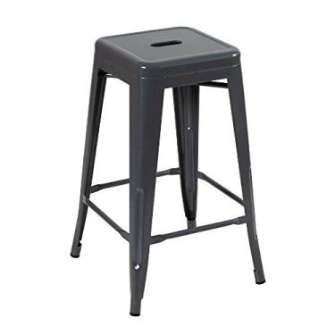 Imagem de Loft7, Banqueta Iron Tolix Kit 66 cm Kit Industrial Kit Aço Kit Vintage Kit Cinza escuro