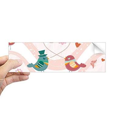 Imagem de DIYthinker Adesivo retangular rosa verde amor pássaros dia dos namorados adesivo para janela notebook