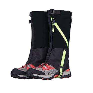 Imagem de Polainas infantis para caminhadas impermeáveis e ajustáveis para botas de neve, coberturas ultra antirasgo para trilha, para caminhadas, esqui, caminhadas na neve, alpinismo, preto