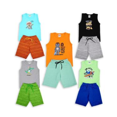 Imagem de Roupas Infantil Criança Menino 5 Conjunto Masculino Atacado Kit-Masculino