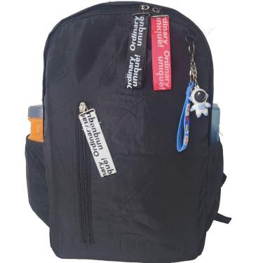 Imagem de Mochila Escolar Feminina Kit Estojo e Chaveiro Preto ZC8006