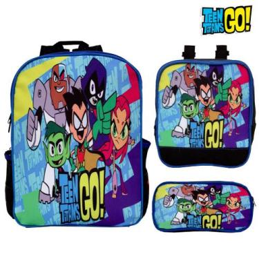 Imagem de Kit Mochila de Costas Menino Jovens Titãs Grande Toys 2U