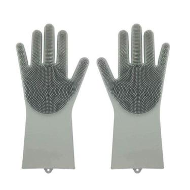 Imagem de Luva Lava Louças c/ Esponja Silicone Casa Cozinha Pratos talheres - ZE