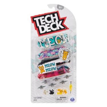 Imagem de Skate de Dedo Fingerboard Tech Deck Kit 4 Skates Meow - Spin Master