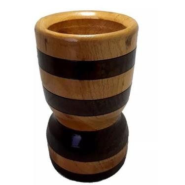 Imagem de Pilão De Madeira Envernizado 25cm Fino Acabamento com Socador - JTA MU