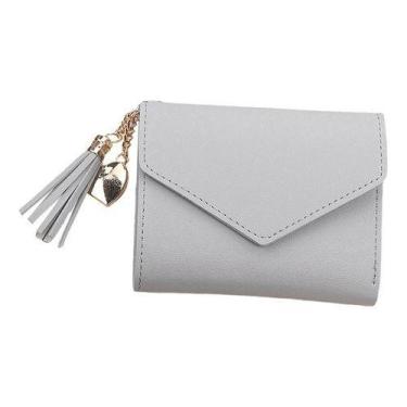 Imagem de Carteira Feminina Pequena Slim Porta Cartao Couro Luxo Moda - Tem Tudo