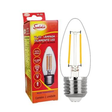 Imagem de Lâmpada Vela Filamento Led 2w E27 Branco Quente 127V - SADOKIN