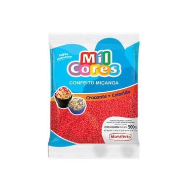 Imagem de Confeito Miçanga 500g - Mavalério, Vermelho