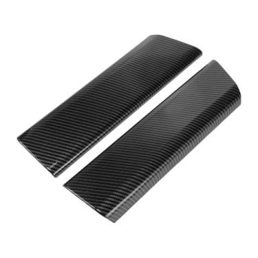 Imagem de REPAIROCK 1 conjunto de maçanetas de porta interior de tampa de moldura de guarnições de maçaneta de porta/capa de maçaneta interna para Ford F-150 2021-2024 ABS padrão de fibra de carbono preto