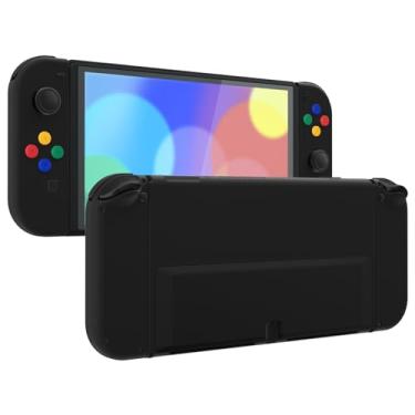 Imagem de eXtremeRate Conjunto completo de botões DIY para Nintendo Switch OLED, placa traseira de substituição preta e suporte, caixa personalizada para controle Nintendo Switch OLED JoyCon - Controle não