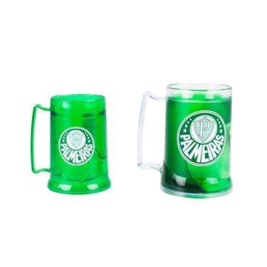 Imagem de Jg 2 Canecas Gel Isolante Térmico 300ml 400ml - Palmeiras 13200