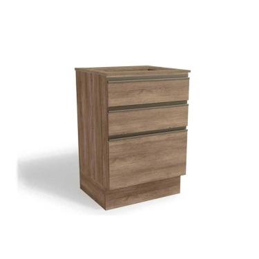 Imagem de Balcão de Cozinha c/ Tampo p/ Cooktop Maxxi G743 c/ 3 Gavetas 60cm Nogal/Nogal - Kappesberg