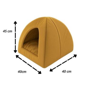 Imagem de Cama Iglu Cachorro Caminha Cabana Toca Gato Luxo 45x40x40 - LMM Pets, 