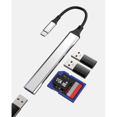 Imagem de Adaptador USB C HUB tipo C para USB 3.0 (5 em 1) para leitor de cartão SD Apple OTG TF para iPhone 16 MacBook Laptop Docking Station, câmera, memória micro SD, armazenamento externo para iPad