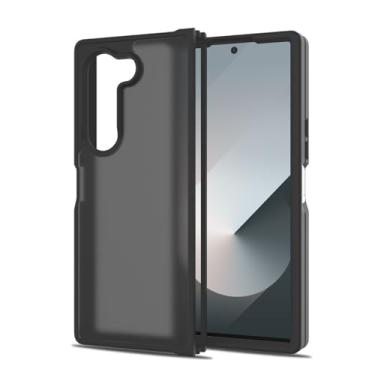 Imagem de Capa de telefone para Samsung Galaxy Z Fold 6 preta Samsung Z Fold 6 capa fina 2 em 1 Galaxy Zfold6 capa resistente capa de proteção à prova de choque de silicone