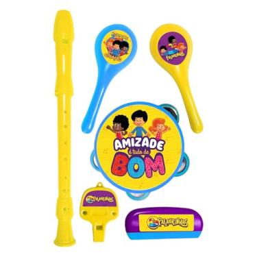 Imagem de 3 Palavrinhas - Kit de Instrumentos 2 - Maracas, apito, gaita, flauta e pandeiro - Yestoys